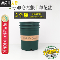 三维工匠趣植升级新款加仑盆树脂塑料花盆绿萝多肉控根大号盆青山月季盆 [3个装]2号[单花盆] 大花盆容器