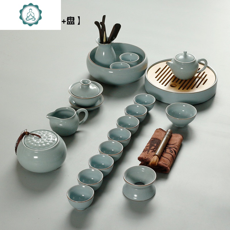 套装陶瓷柏彩简约家用泡茶杯子茶壶盖碗茶洗茶道套组 封后 雅古壶[13