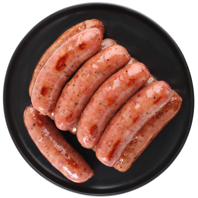 火山石烤肠黑胡椒纯肉肠台湾脆皮香肠黑椒热狗肠烧烤冷冻大烤肠石钟山