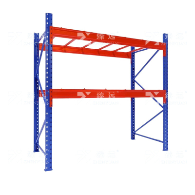 臻远 ZY4121440 重型货架仓储高位货架单层称重1000kg 蓝橘色主架2层