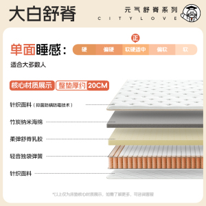 城市爱情喜临门 - 大白舒脊乳胶床垫独立弹簧席梦思双人床垫子