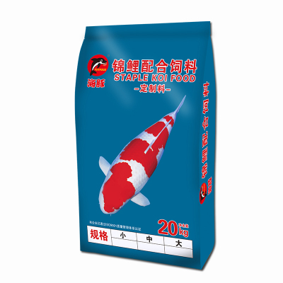 锦鲤鱼饲料增体增色专用鱼食通用型不浑水颗粒养殖鲤鱼粮40斤