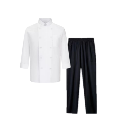 华敏 厨师套装 白服 套