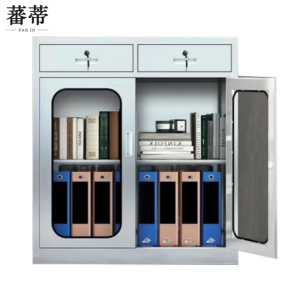 蕃蒂不锈钢文件柜二斗玻门台