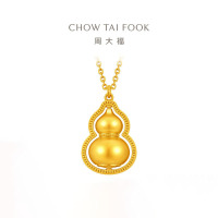 周大福经典传承葫芦吊坠足金黄金项链计价(工费1580)生日礼物F235846七夕礼物