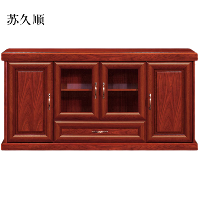 苏久顺胡桃色餐边柜简约茶水柜四门1600*400*800[工厂现做 7天内发货]