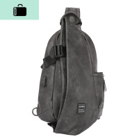 2020新款休闲胸包男韩版单肩包男时尚潮流斜挎包防水运动背包灰色NEW LAKE 灰色胸包