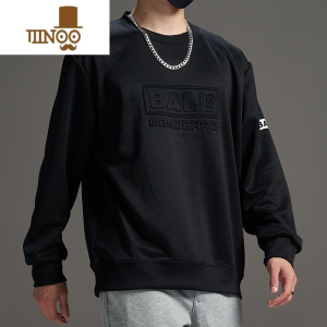 YANXU潮牌休闲卫衣男士2023秋季新款宽松百搭圆领字母印花长袖上衣