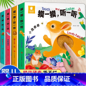 摸一摸 听一听触摸发声书全套4册 [正版]摸一摸听一听会发生声的触摸书发声书婴儿早教0-3岁绘本宝宝书籍动物认知书本1-