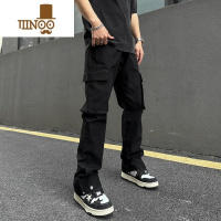 YANXU美式复古机能风潮牌多口袋高街直筒工装裤男款夏季宽松休闲长裤子