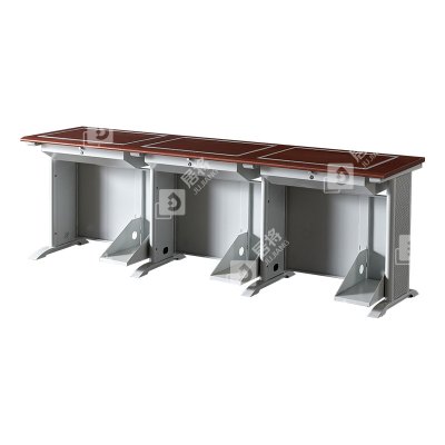 居将 JJ4012424 隐藏式翻转电脑桌培训桌教室机房多媒体学习桌办公桌C款三人位