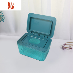 三维工匠北欧风格简约客厅桌面厕所纸巾盒创意车载抽纸收纳盒密封湿纸巾盒 加大水晶绿