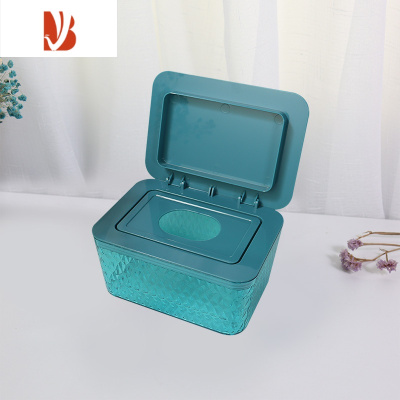 三维工匠北欧风格简约客厅桌面厕所纸巾盒创意车载抽纸收纳盒密封湿纸巾盒 加大水晶绿