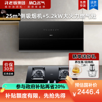 名气[小黑巧]抽油烟机超薄侧吸变频25m³ 1000Pa变频静压挥手感应 柔光大灯X7+5.2KW灶具