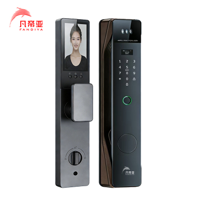 凡帝亚智能门锁FDY-F10 3D人脸识别掌纹电子猫眼主被动可视对讲远程开锁APP智控