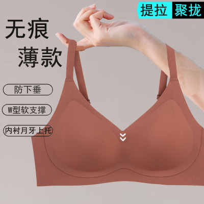 无痕提拉软支撑无钢圈内衣女小胸聚拢收副乳上托防下垂文胸调整型