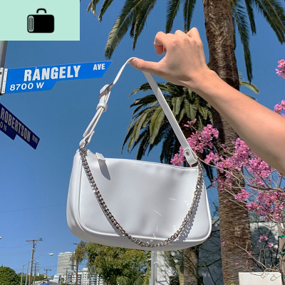 小白包包2020新款潮牌复古时尚单肩包肯豆同款腋下包链条法棍包NEW LAKE女士单肩包