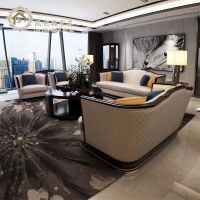 欧式实木沙发后现代轻奢沙发组合美式简约真皮沙发别墅小户型客厅