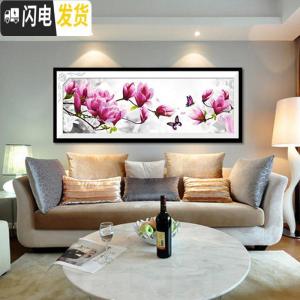 三维工匠十字绣2019线绣新款玉兰花大幅清新自然风手工家用客厅简约自 [埃及棉4股线绣][2290][139*50cm]