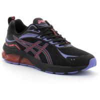 ASICS跑步鞋男轻便舒适透气缓震黑色红色装饰紫色点缀经典款户外