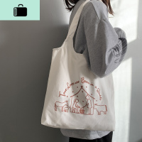 女儿国国王的店 帆布包女单肩日韩可爱少女百搭ulzzang布袋包女NEW LAKE女手包