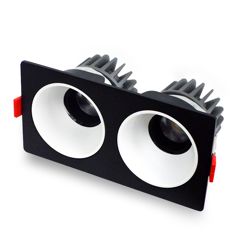 LED射灯 防眩光 嵌入式 黑架+白杯-双头12W*2白光
