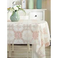 家柏饰(CORATED)可折叠伸缩桌椭圆形桌布防水防烫防油免洗PVC蕾丝欧式茶几餐桌布