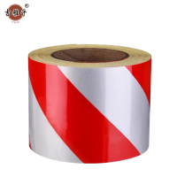 吉雅乎 消防通道地标贴 警示地贴胶带 地面标识 红白宽10cm 1卷46米 /卷