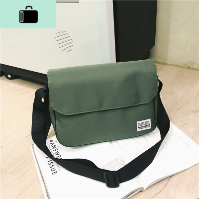 挎包男潮帆布邮差包日系简约复古宽肩带斜挎包女文艺学生单肩包小NEW LAKE男士斜挎包