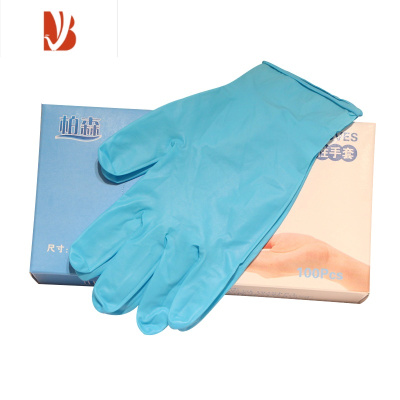 三维工匠加厚蓝丁晴橡胶一次性加厚耐磨防滑劳保手套家务食品加工耐油耐酸加厚耐用蓝丁50只装L