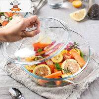 耐热玻璃锅汤锅汤煲带盖透明微波炉专用碗烤箱厨房烘焙可高温餐具 敬平