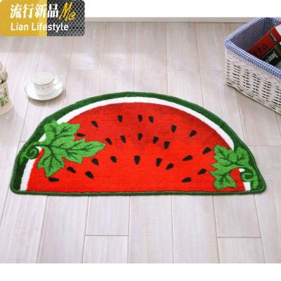 进地垫 脚垫半圆形厨房卧室厅吸水防滑可爱地毯西瓜垫 三维工匠
