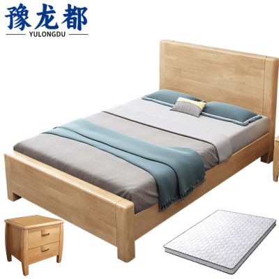 豫龙都床+床垫床头柜1m套
