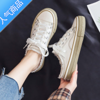 SUNTEK一脚蹬懒人无后跟半拖帆布鞋2021夏季新款百搭韩版学生小白女鞋子