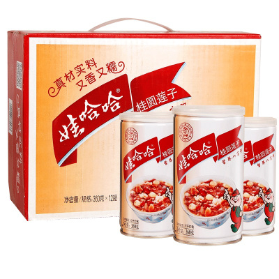 娃哈哈桂圆莲子八宝粥手提式整箱早餐五谷杂粮代餐速食粥360g*12罐