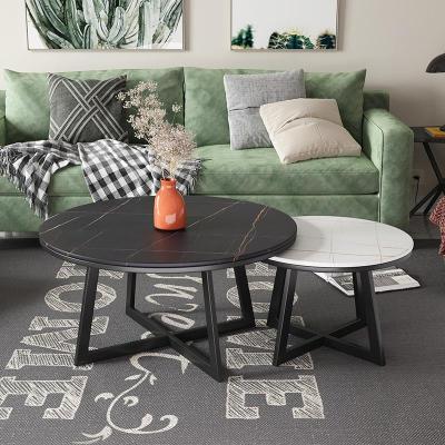 茶几简约圆形桌子客厅小户型家用现代轻奢2020新款沙发边岩板茶几