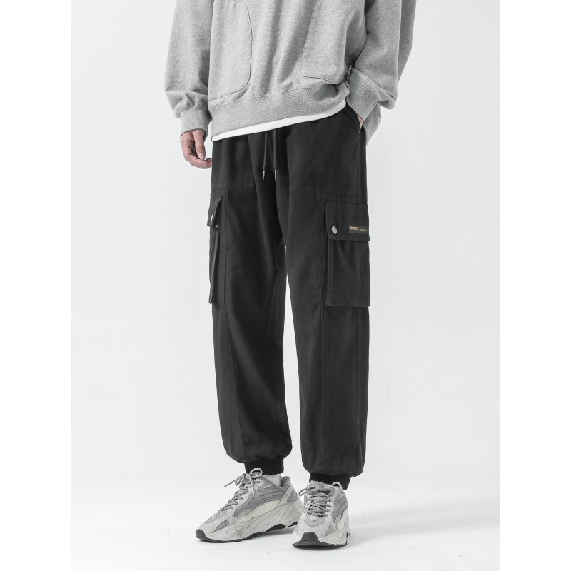 立体轻奢潮牌工装裤男高级感痞帅美式休闲户外登山100%纯棉男裤子