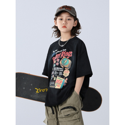 男童夏季短袖T恤韩版洋气儿童装夏装半袖2025新款大童夏款潮t