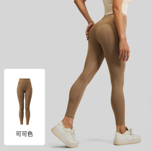 尴尬线蜜桃提臀瑜伽裤高腰收腹跑步运动裸感女健身服