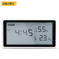 得力(deli) DL336001 电子温湿度计数显时钟温湿度记录仪 -10-60℃