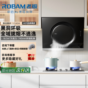 老板(ROBAM)油烟机 18.5m³大吸力 小尺寸抽油烟机侧吸 吸油烟机 单烟机 抽烟机 脱排油烟机 21A5H