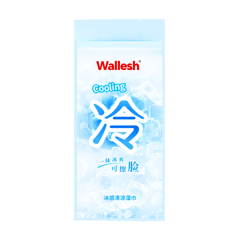 威立世Wallesh 冰感清凉湿巾10片装