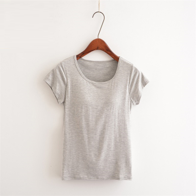 HLCOMAN带胸垫大码吊带背心女胖mm加肥加大胖子打底衫文胸内衣一体短半袖