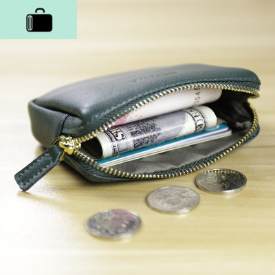 日韩原创牛皮零钱包女手工拉链皮小方包硬币包卡包迷你小钱包男NEWLAKE女手包