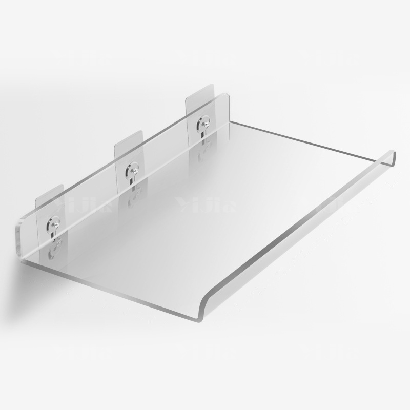 翌嘉YJ4122644 亚克力夹缝镜柜层隔板卫生间浴室壁挂储物架免打孔墙上置物架
