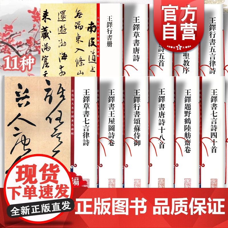 王铎书法合集 彩色放大本中国著名碑帖草书唐诗十八首行书册圣教序颂苏侍御七言四十首王屋图诗上海辞书出版社 孙宝文编毛笔字帖