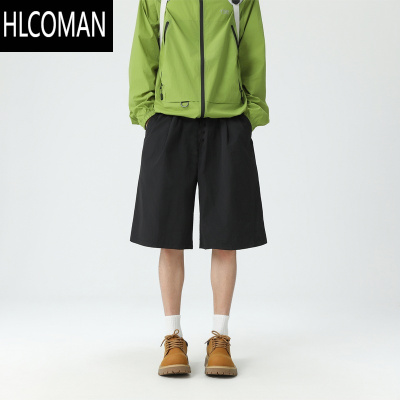 HLCOMAN运动速干休闲短裤男夏季透气外穿宽松阔腿裤大码潮牌五分裤