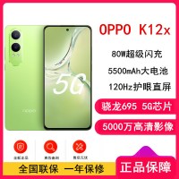 OPPO K12x 凝光绿 12GB+256GB 骁龙695 5G芯 80W闪充 5500mAh大电池 5G智能手机
