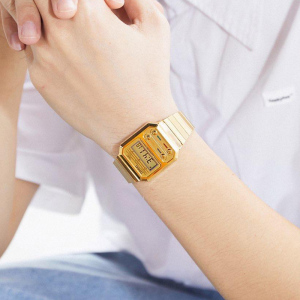 Casio旗舰店卡西欧手表男 坚韧之躯独特刻度实用经典与街头复古时髦学生防水运动休闲石英表 男 日韩表A1000PRW