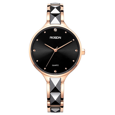 劳士顿(rosdn)正品手表女时尚商务休闲潮流女表陶瓷防水女士轻奢小众